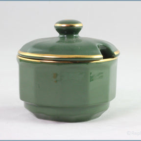 Apilco - Bistro (Green & Gold) - Lidded Sugar Bowl (Tea)