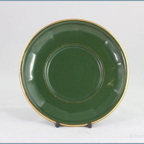 Apilco - Bistro (Green & Gold) - Tea Saucer (Gold Inner Line)