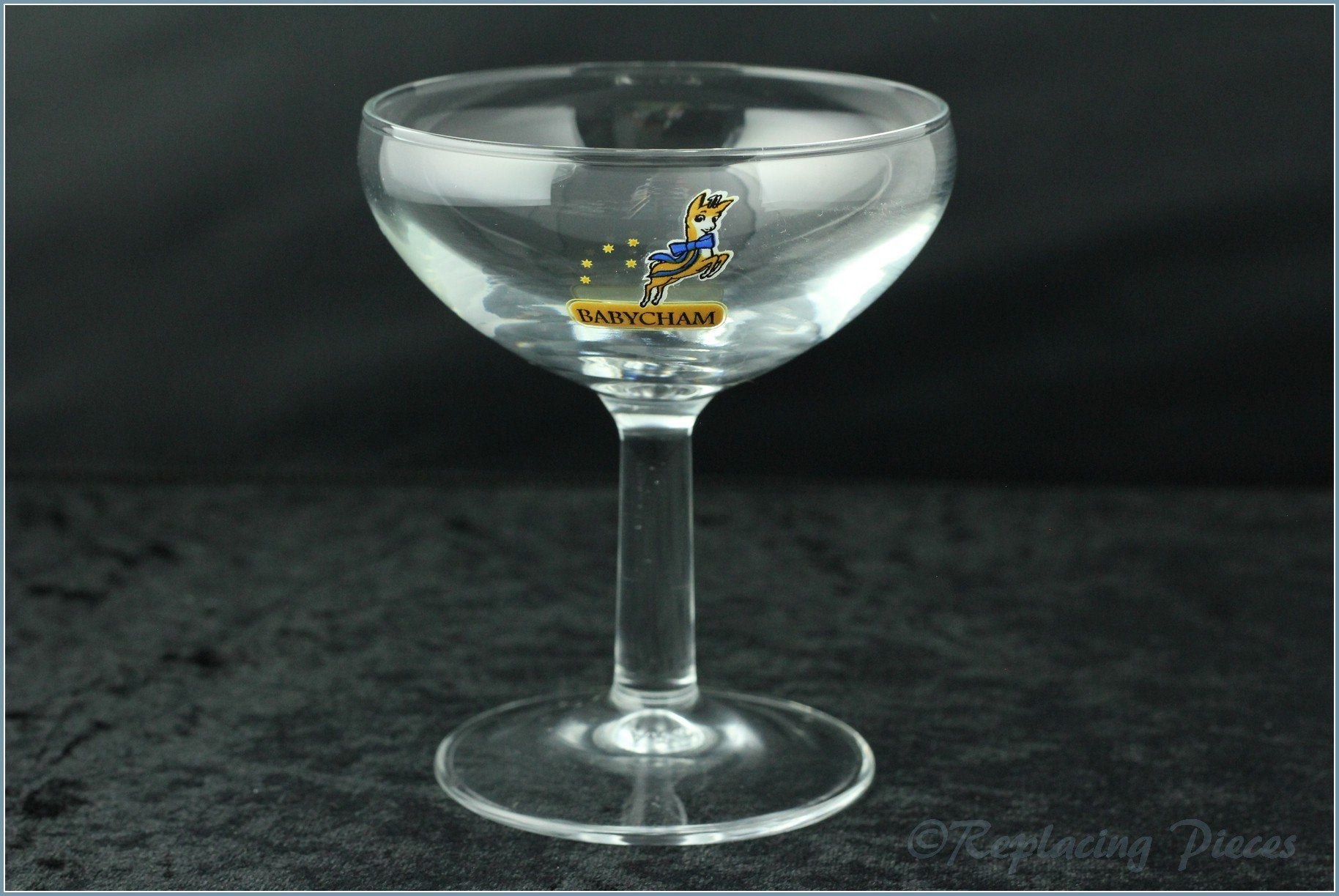 Babycham Glass - Wording Under Leaping Deer On Bowl, Plain Foot