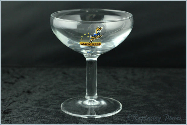Babycham Glass - Wording Under Leaping Deer On Bowl, Plain Foot