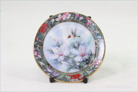 Bradford Editions - Lena Liu's Hummingbird Treasury Mini Plate Collection - Ruby Throated Hummingbirds (1st Set)