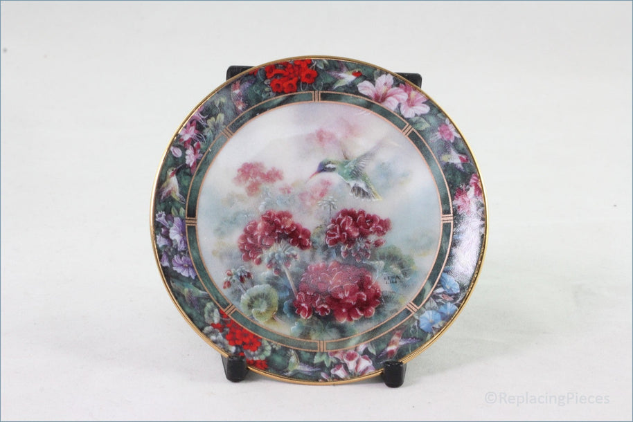 Bradford Editions - Lena Liu's Hummingbird Treasury Mini Plate Collection - White Eared Hummingbird (3rd Set)