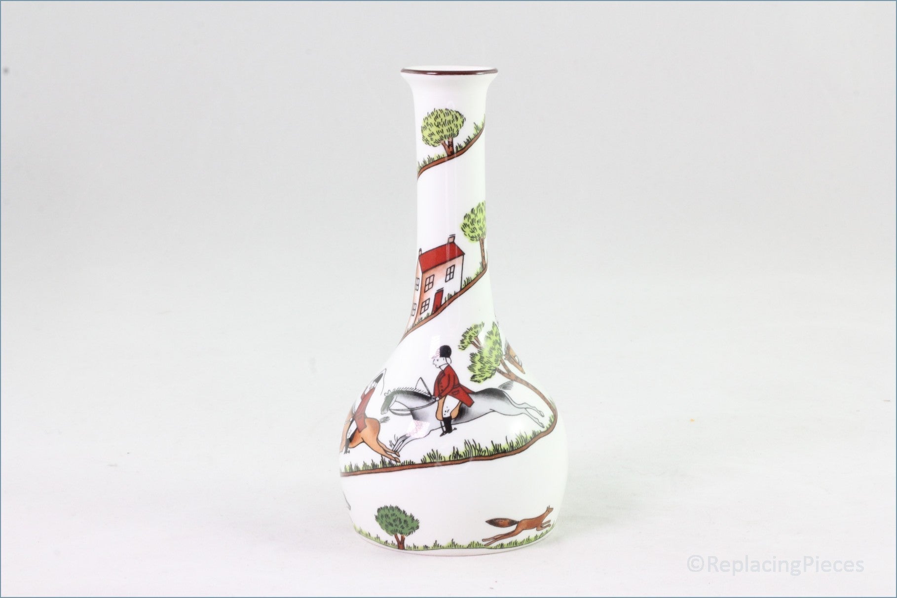 Crown Staffordshire - Hunting Scene - Bud Vase