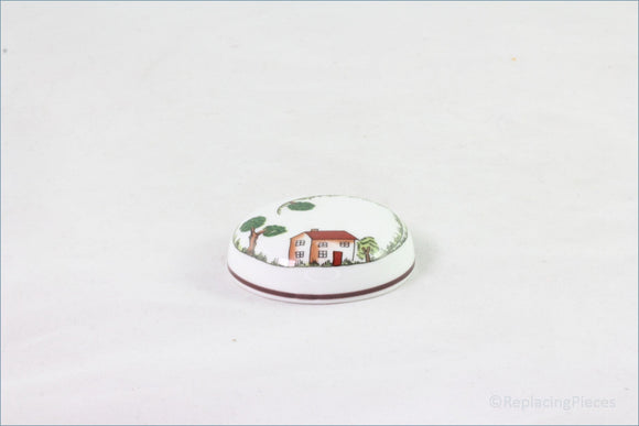 Crown Staffordshire - Hunting Scene - Small Ginger Jar Lid ONLY