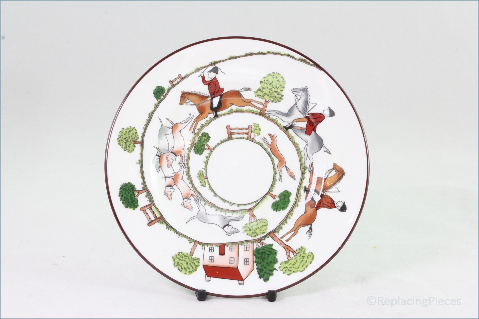 Crown Staffordshire - Hunting Scene - 6 3/8