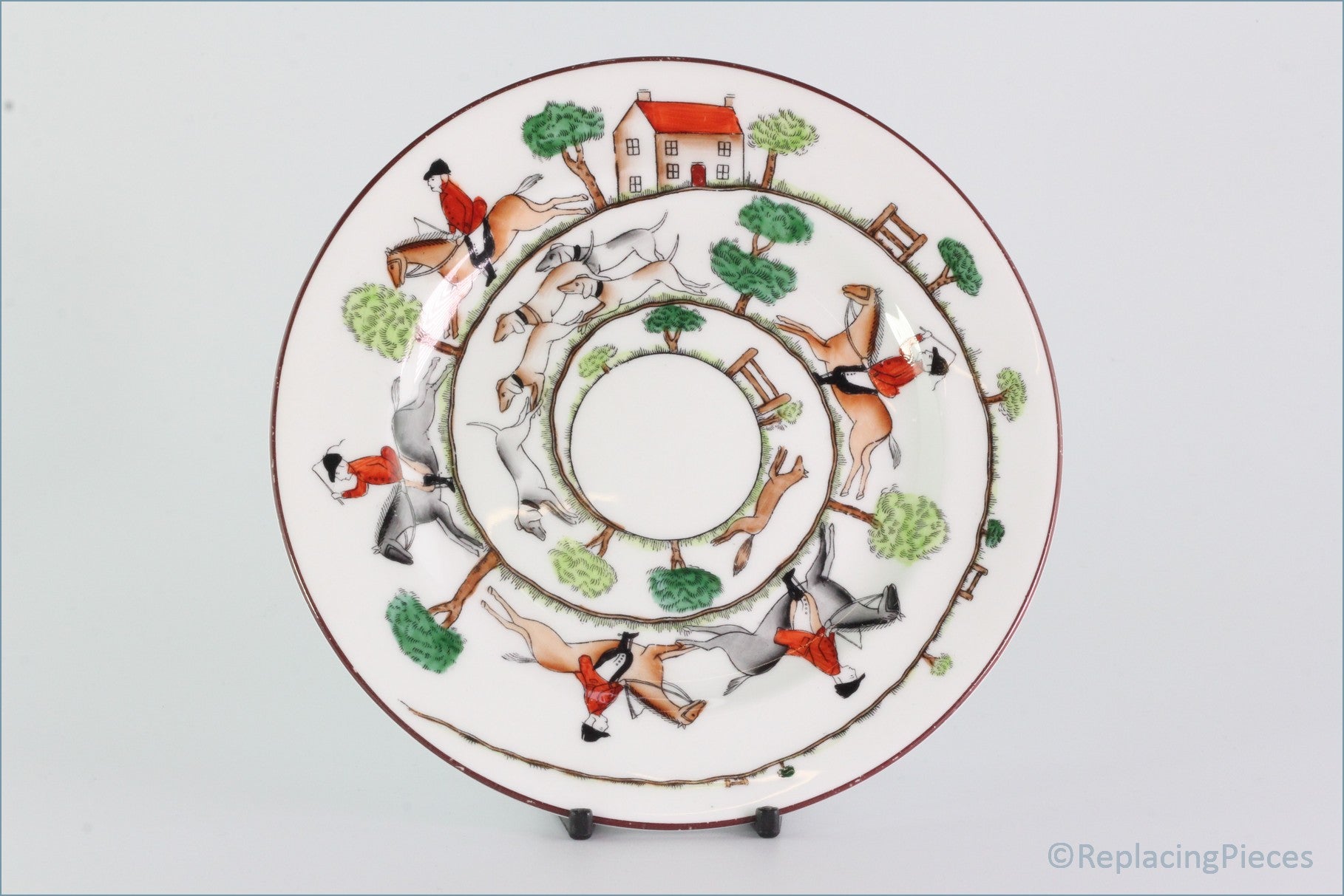 Crown Staffordshire - Hunting Scene - 7 1/8