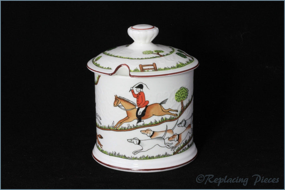 Crown Staffordshire - Hunting Scene - Jam Pot