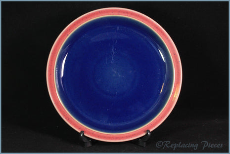 Harlequin - 8 1/2" Salad Plate (Red Rim - Blue Interior)